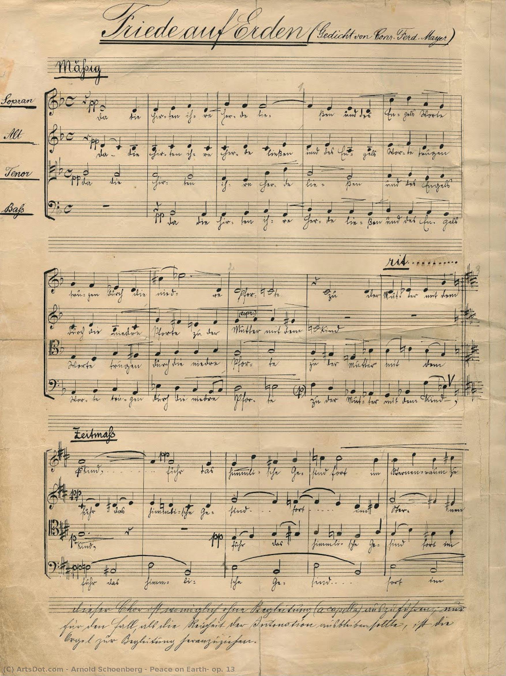 Peace On Earth, Op. 13 — Arnold Šonberg