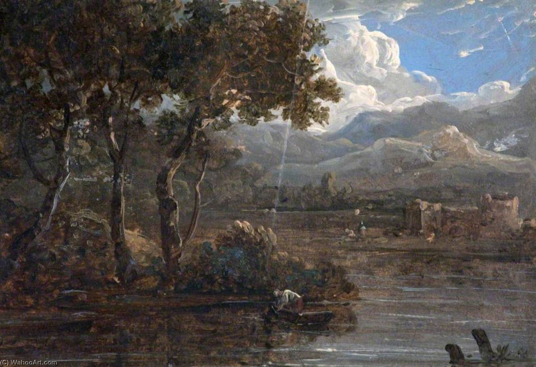 River Landscape With Ruined Castle — Benjamin Barker Ii