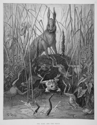 The Hare And The Frogs — Paul Gustave Doré
