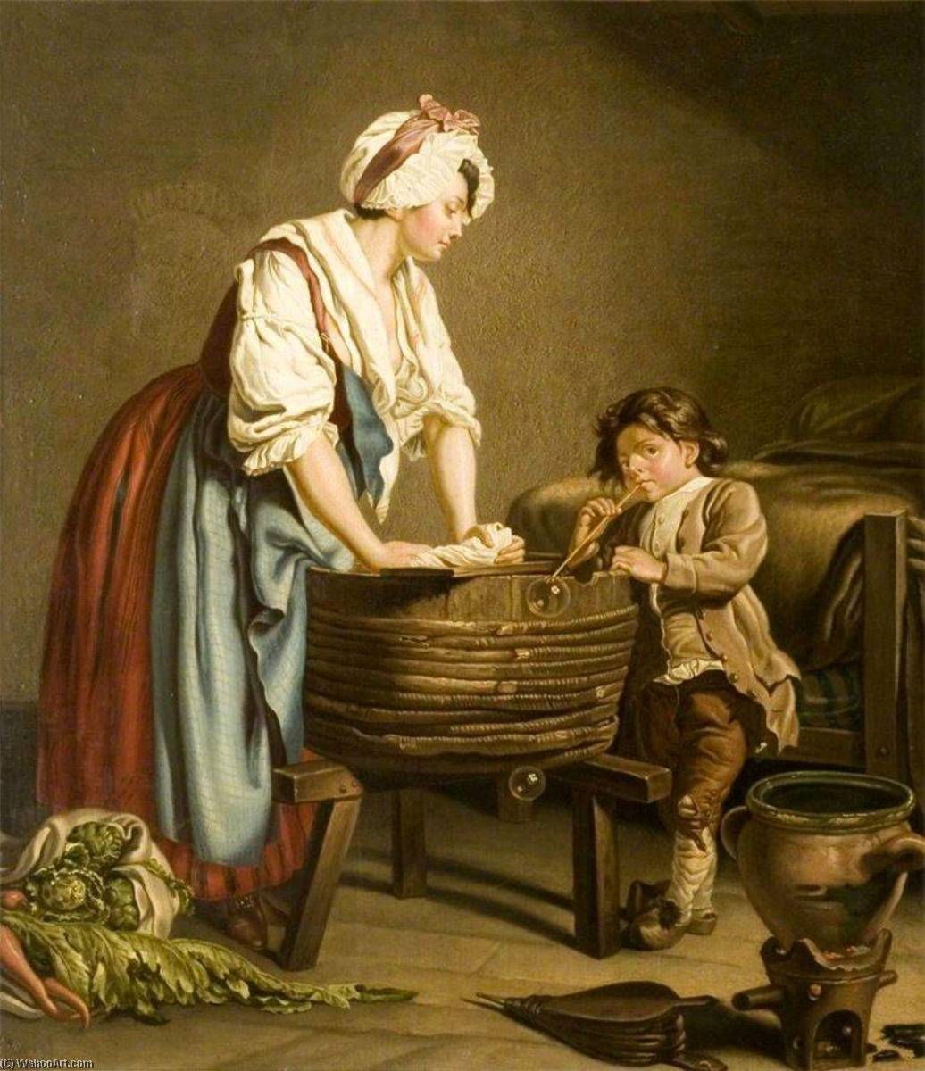 Lady Standing At A Wash Tub — Josephus Laurentius Dyckmans