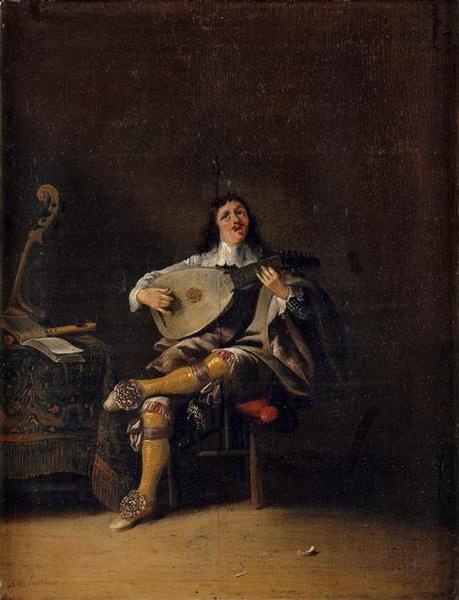 Les Cinq Sens, L'ouïe Homme Jouant Du Luth — Palamedesz Anthonie (stevaerts)
