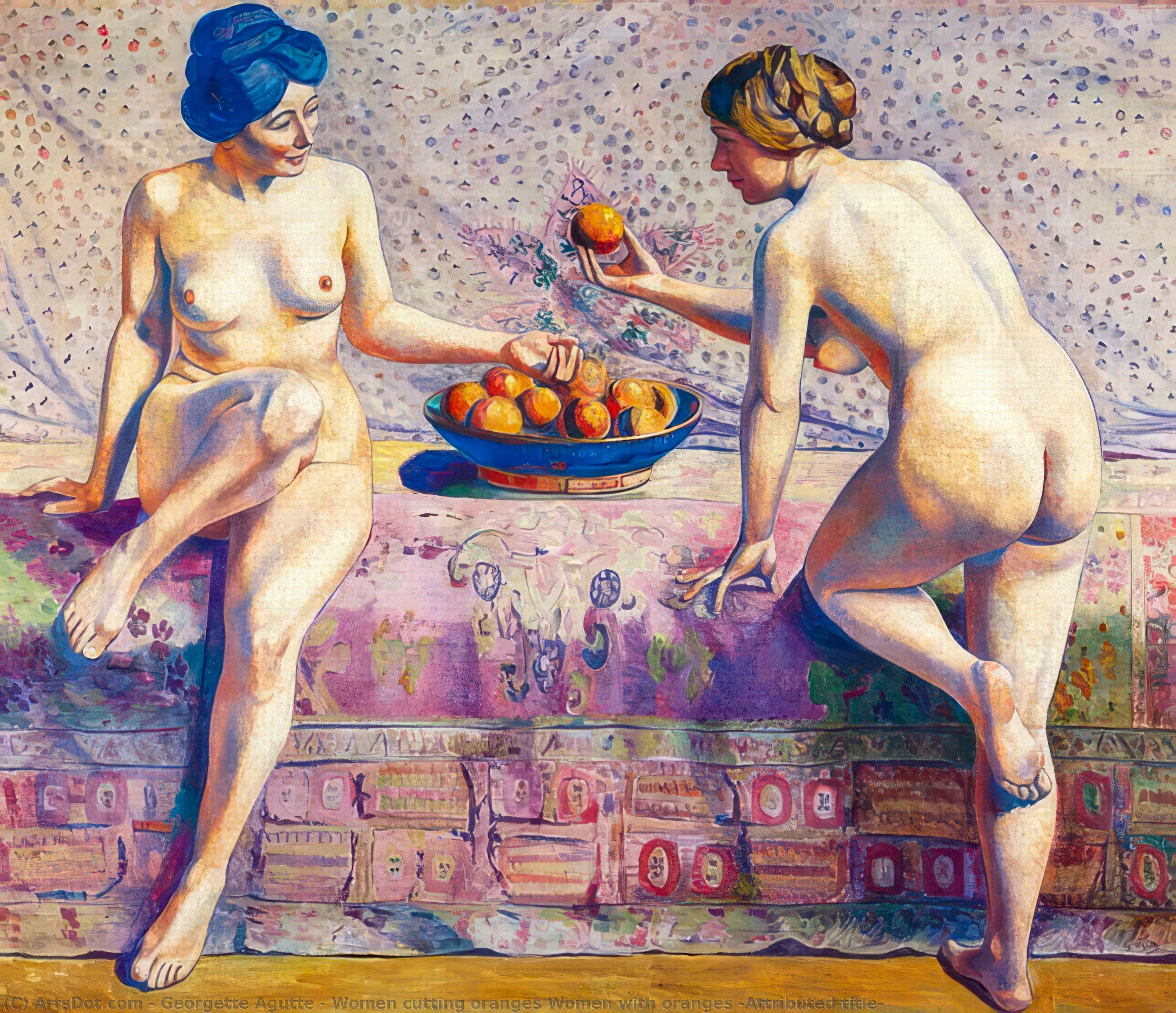 Women Cutting Oranges Women With Oranges (attributed Title) — Georgette Agutte