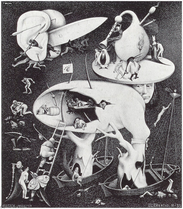 Copy After A Scene By Hieronymus Bosch — Maurits Cornelis Escher