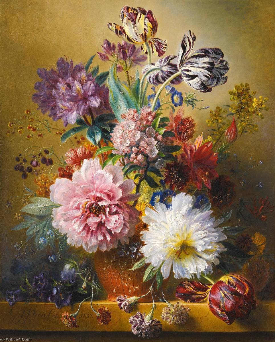 An Opulent Flower Still Life — Georgius Jacobus Johannes Van Os