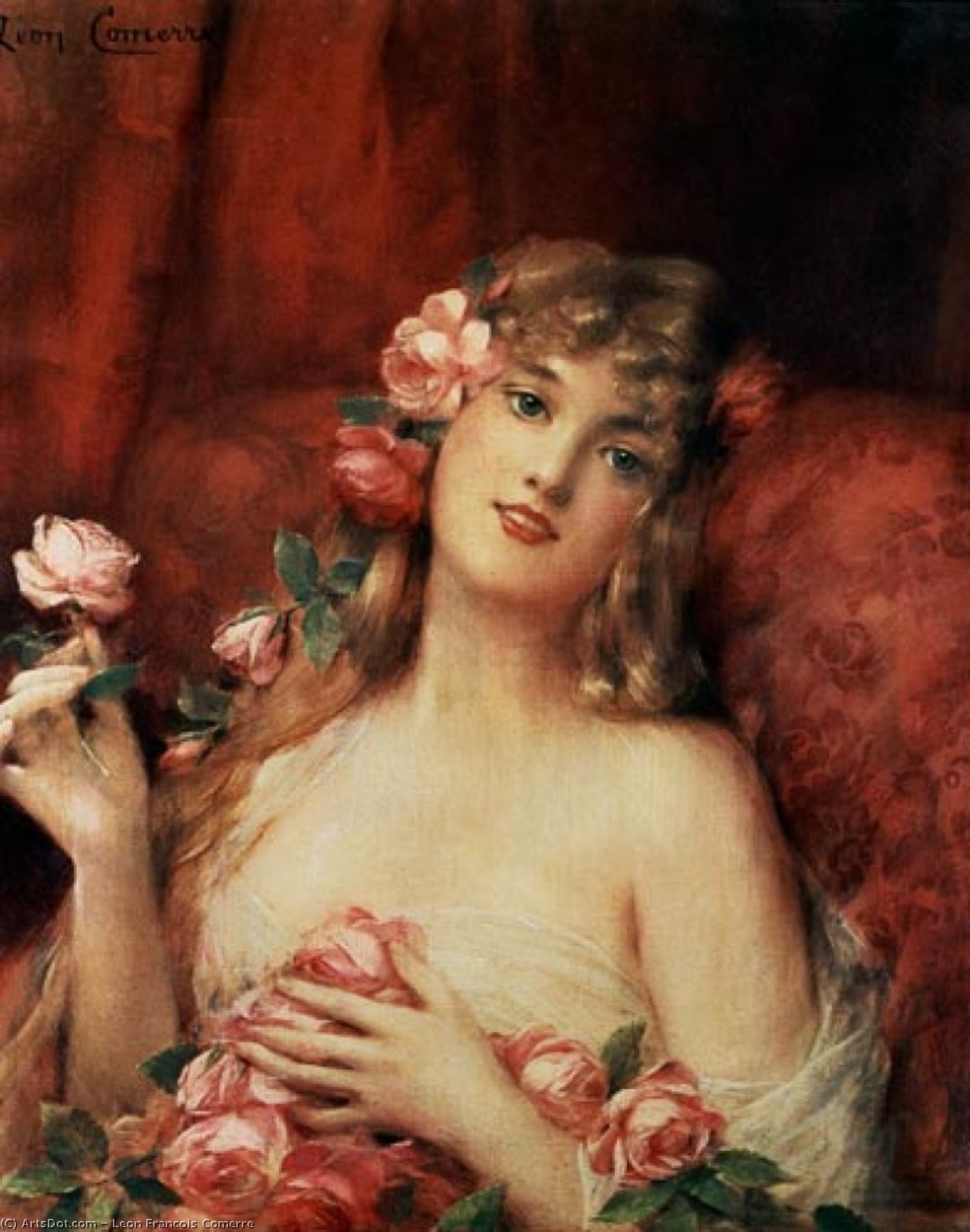 Woman With A Rose — Léon François Comerre