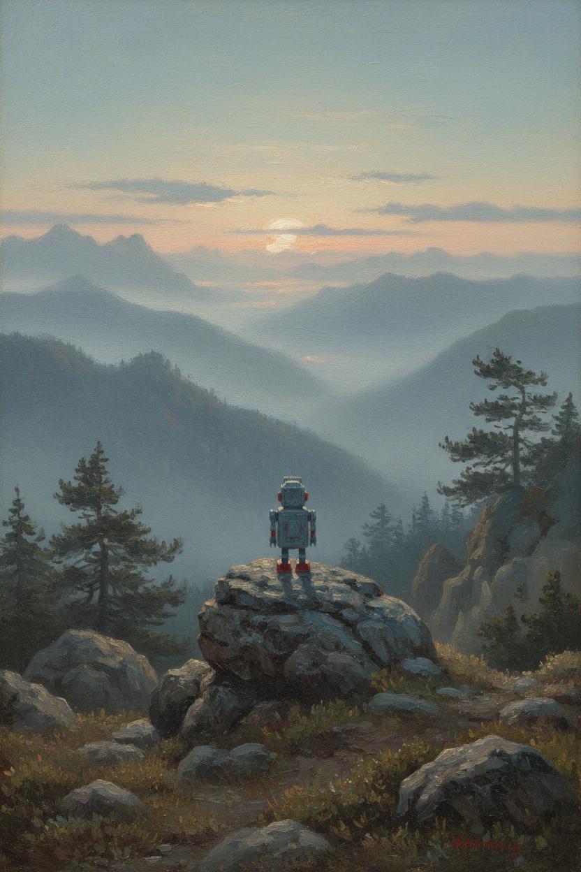 Ephemeral Sentinel Of Azure Peaks — Jacques Villedieu