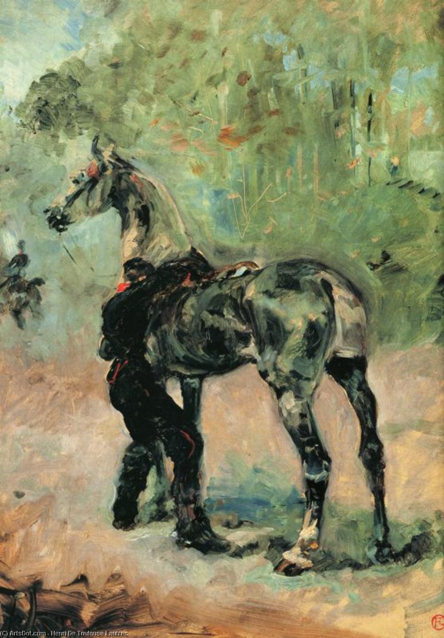 Artilleryman Saddling His Horse — Henri De Toulouse-lautrec