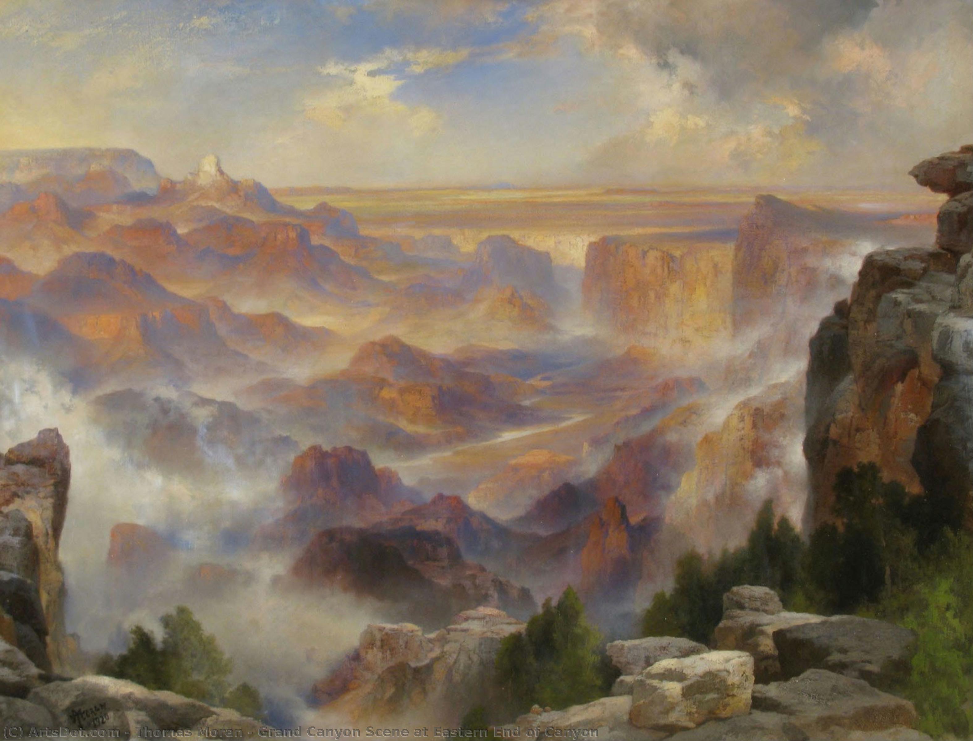 Grand Canyon Scene At Eastern End Of Canyon — Thomas Moran