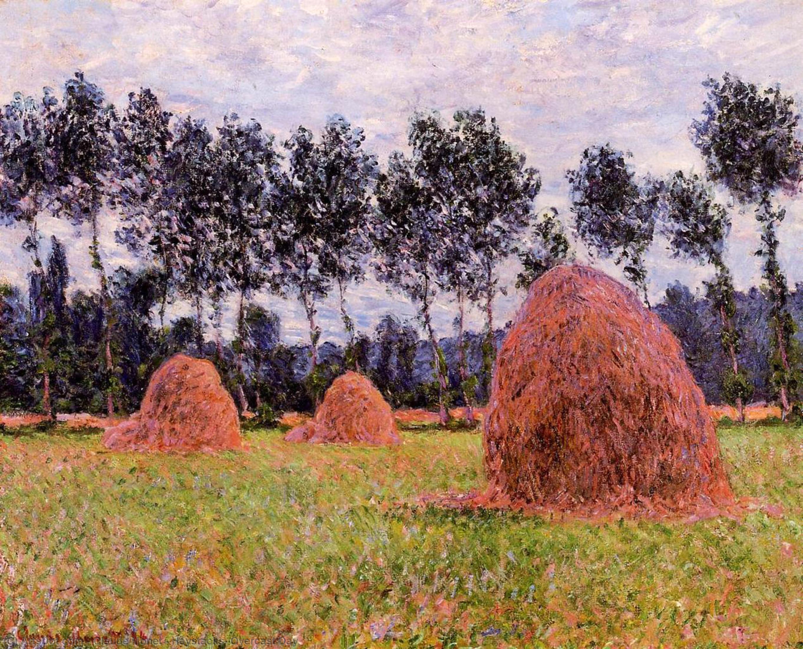 Haystacks, Overcast Day — Claude Monet
