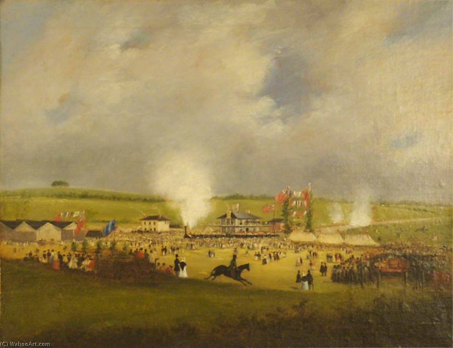 The Opening Of The Leicester And Swannington Railway (the Arrival Of The First Train At Bagworth, 17 July 1832) — Sr John E Ferneley