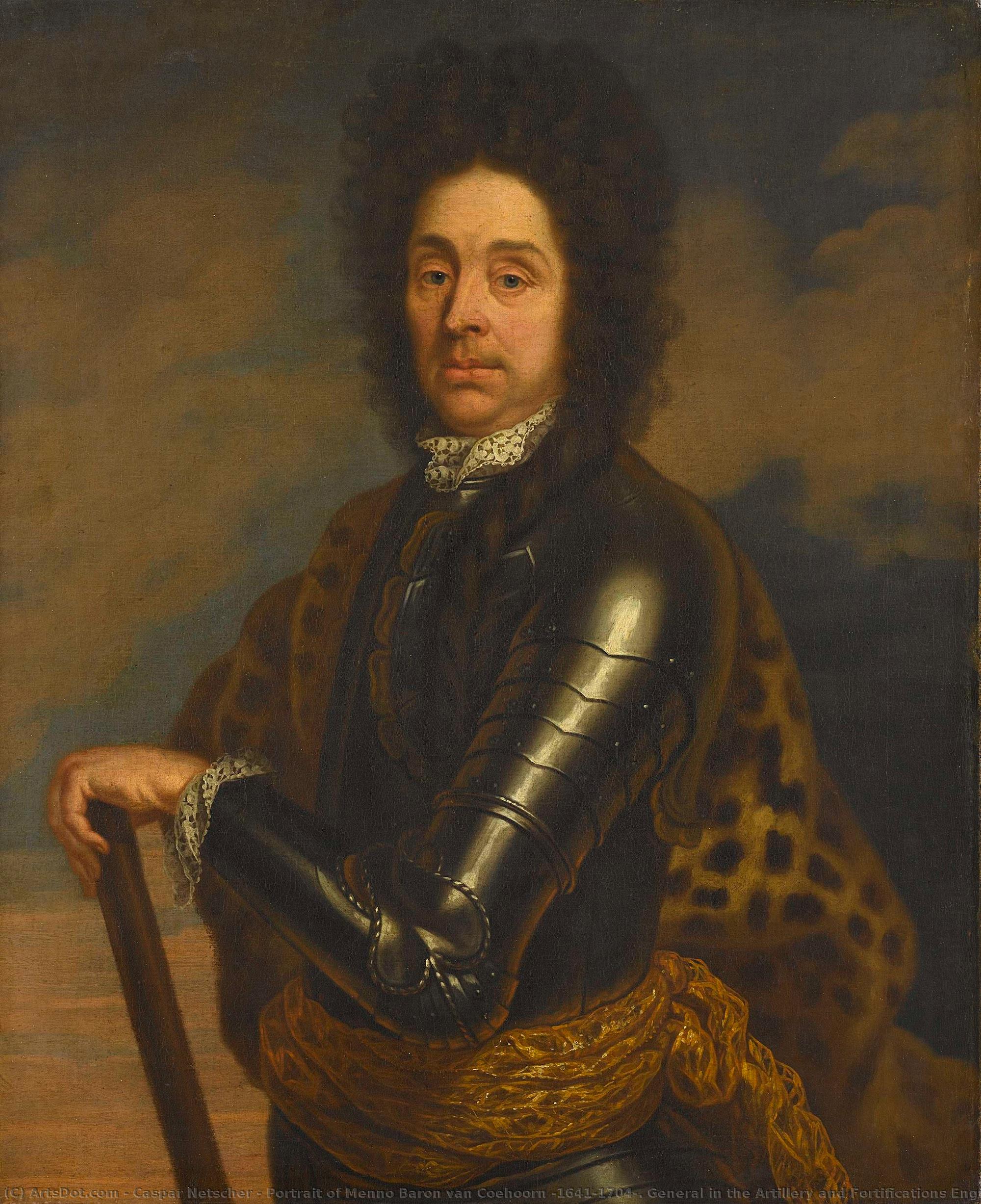 Portrait Of Menno Baron Van Coehoorn (1641-1704). General In The Artillery And Fortifications Engineer, Caspar Netscher (copy After), 1675 - 1700 — Netscher, Caspar