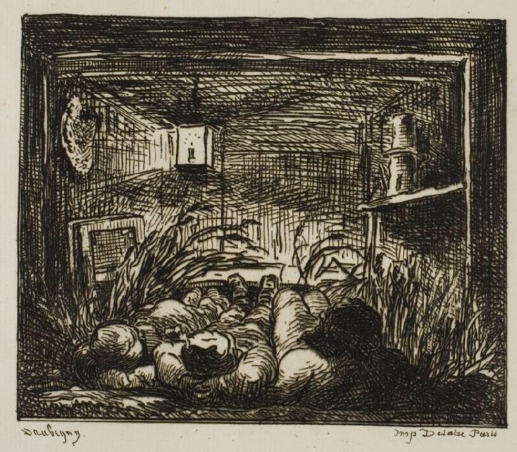 Bedding Down On The Boat (night On The Boat) — Charles-françois Daubigny