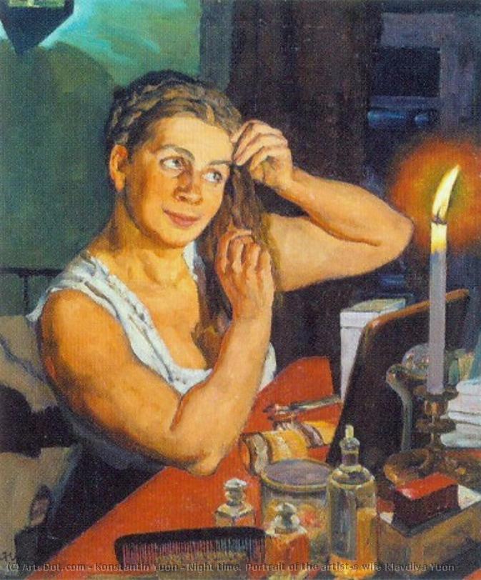 Night Time. Portrait Of The Artist's Wife Klavdiya Yuon — Konstantin Yuon