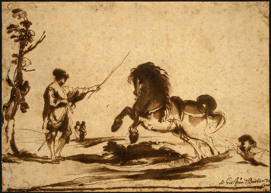 Landscape With The Taming Of A Horse — Guercino