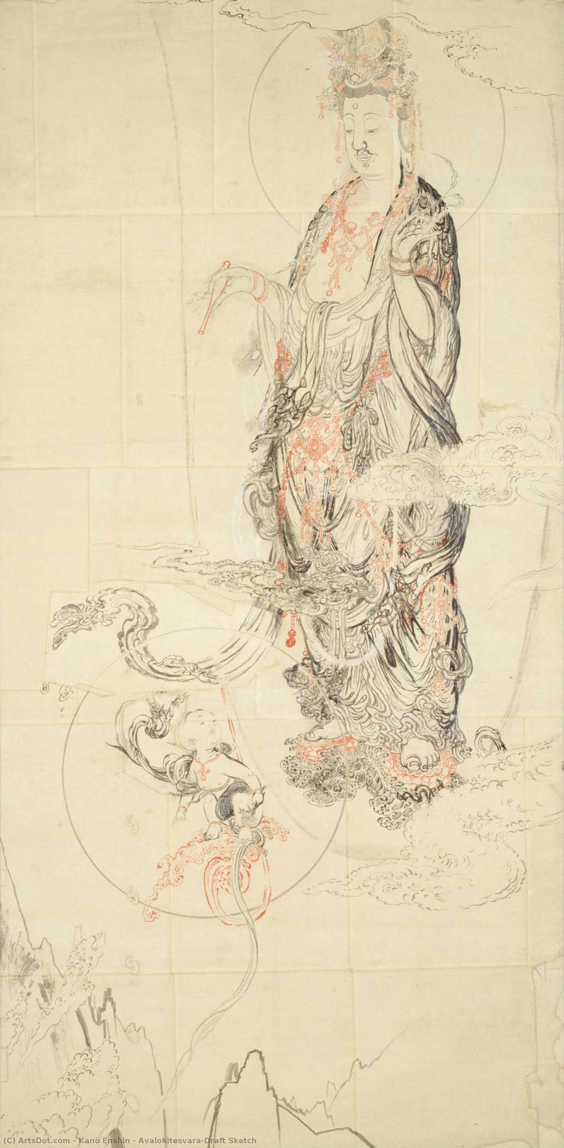 Avalokitesvara/draft Sketch — Kanō Enshin