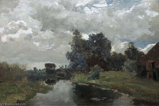 A Polder Landscape - A Study — パウル・ジョセフ・コンスタンティン・ガブリエル
