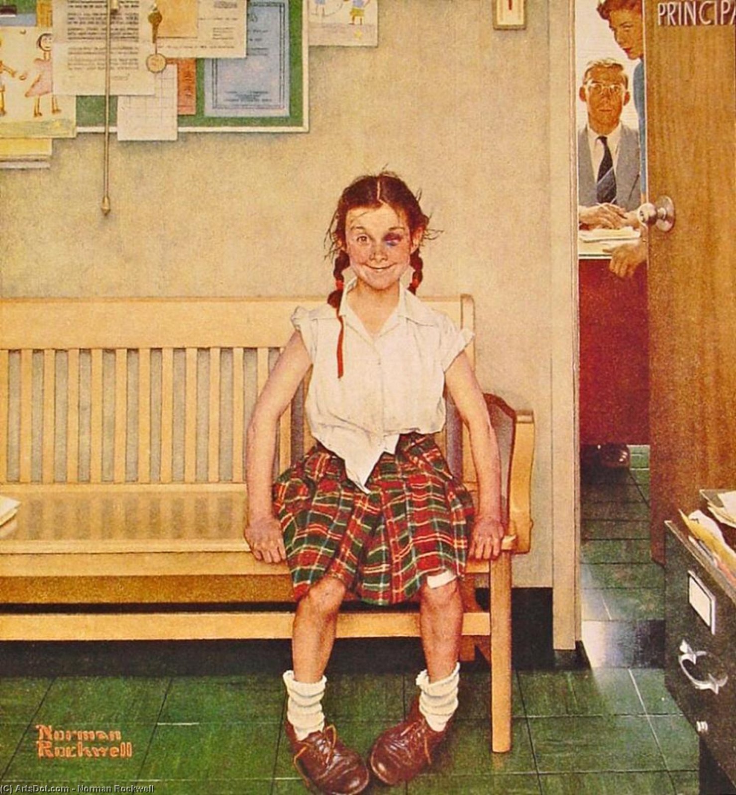Girl With Black Eye — Norman Rockwell