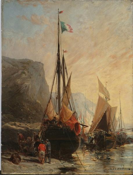 Bateaux Sur La Côte Normande — Jules Achille Noel