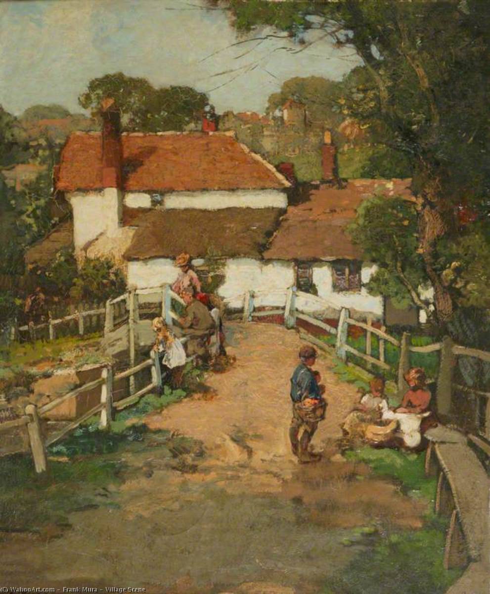 Village Scene — Frank Mura