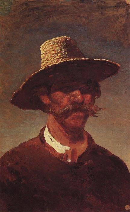 The Head Of A Ukrainian Peasant In A Straw Hat — Arkhip Ivanovich Kuindzhi