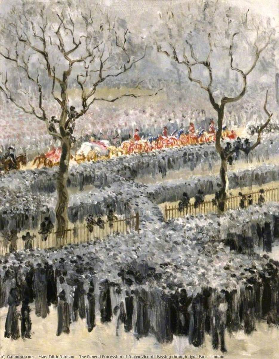 The Funeral Procession Of Queen Victoria Passing Through Hyde Park, London — Mary Edith Durham