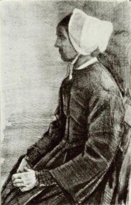 Woman With White Bonnet, Sien's Mother — Vincent Willem Van Gogh