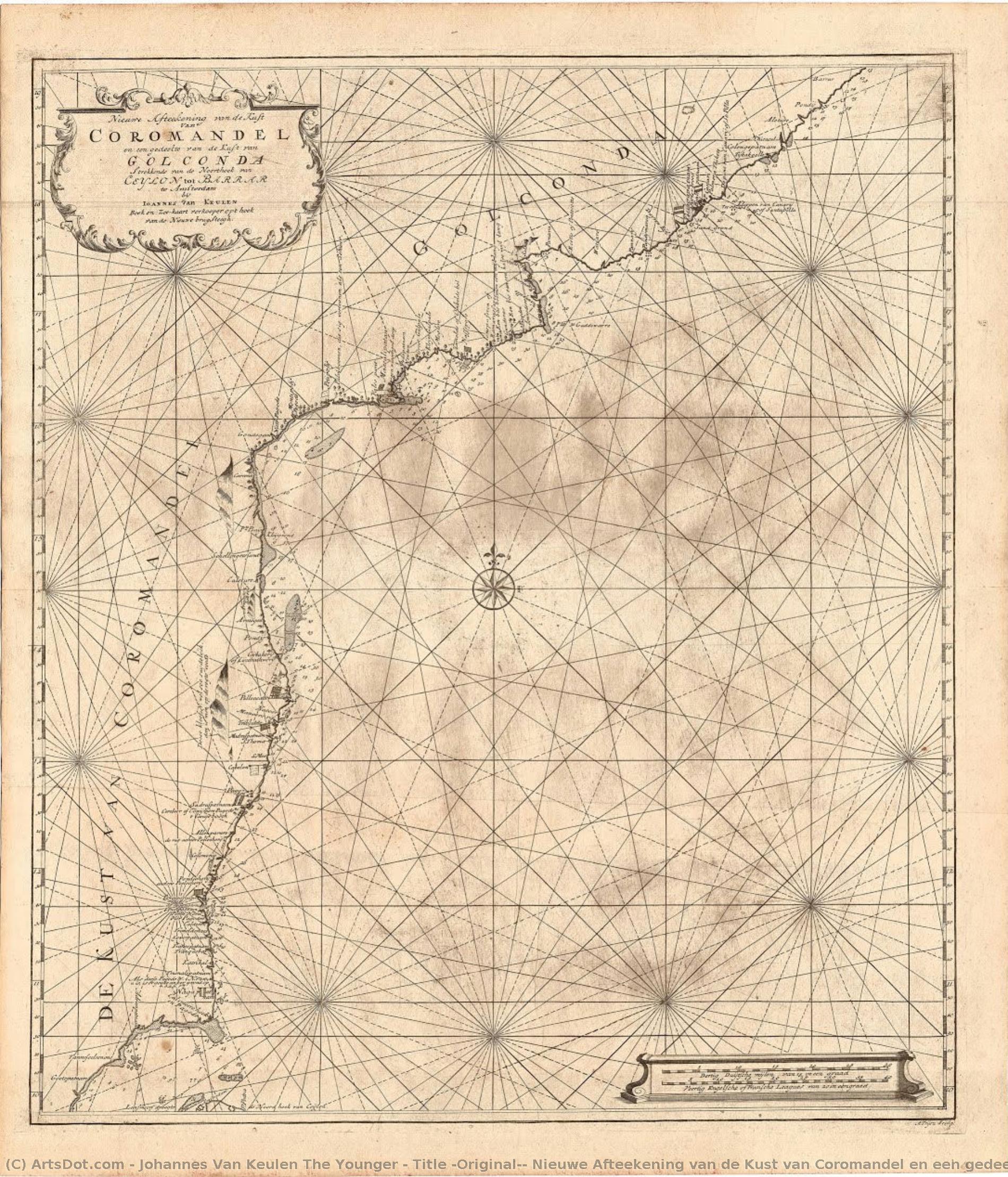 Title (original): Nieuwe Afteekening Van De Kust Van Coromandel En Een Gedeelte Van De Kust Van Golgonda. — Johannes Van Keulen The Younger