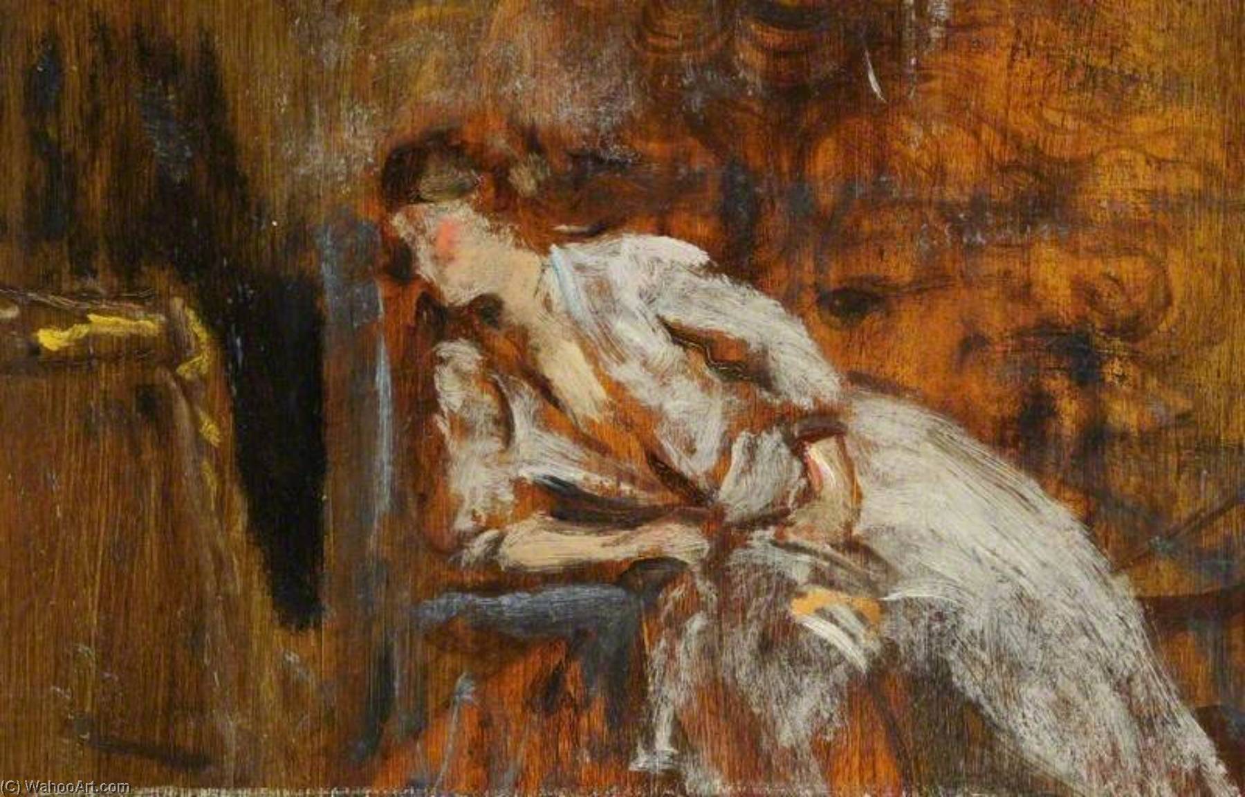 Study Of A Lady Resting (detail) — Frederick William Elwell