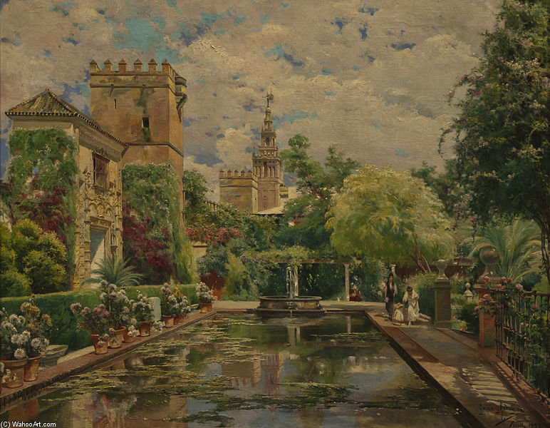 Tuinen Van Het Alcázar Te Sevilla — Manuel García Y Rodríguez