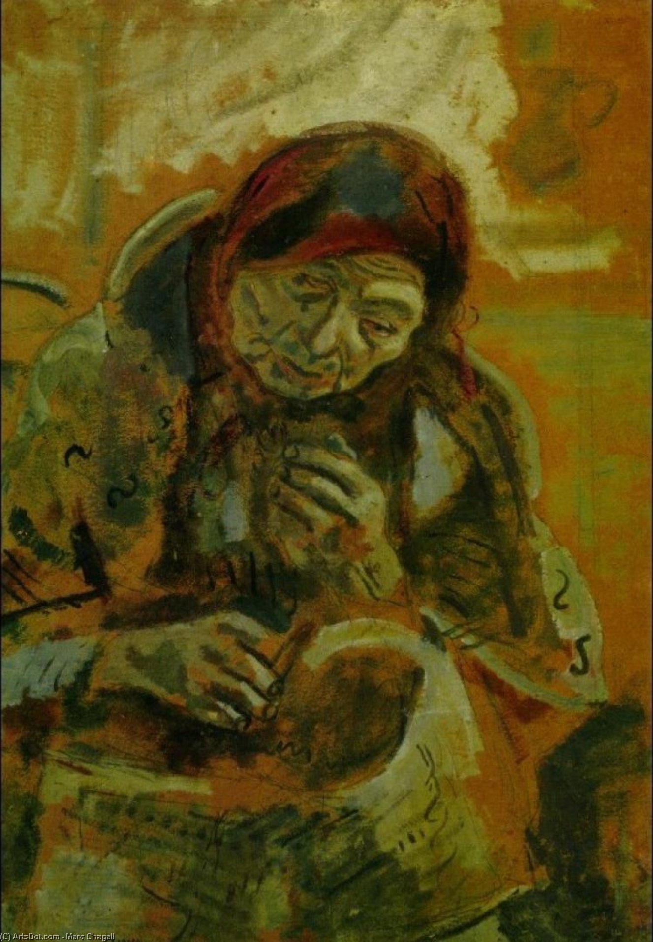 Old Woman With A Ball Of Yarn — マルク・シャガール