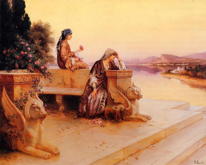Elegant Arab Ladies On A Terrace At Sunset — Rudolph Ernst
