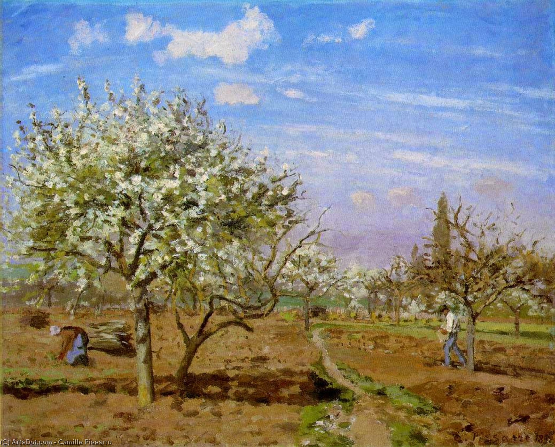 Huerto En Floración De Louveciennes — Camille Pissarro