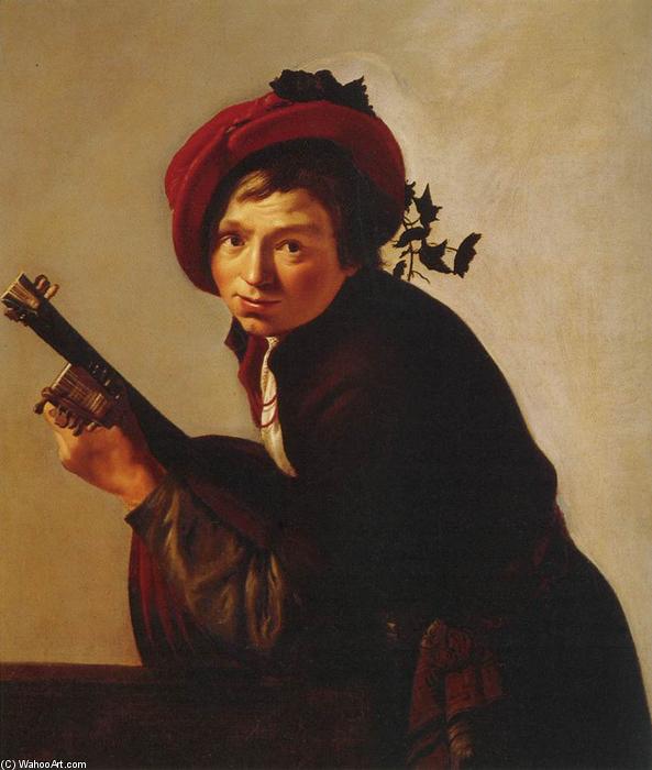 Young Man Playing The Lute — Jan Van Bijlert