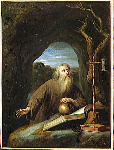 Saint Jerome En Priere Dans Une Grotte — Pieter Cornelisz. Van Slingelandt
