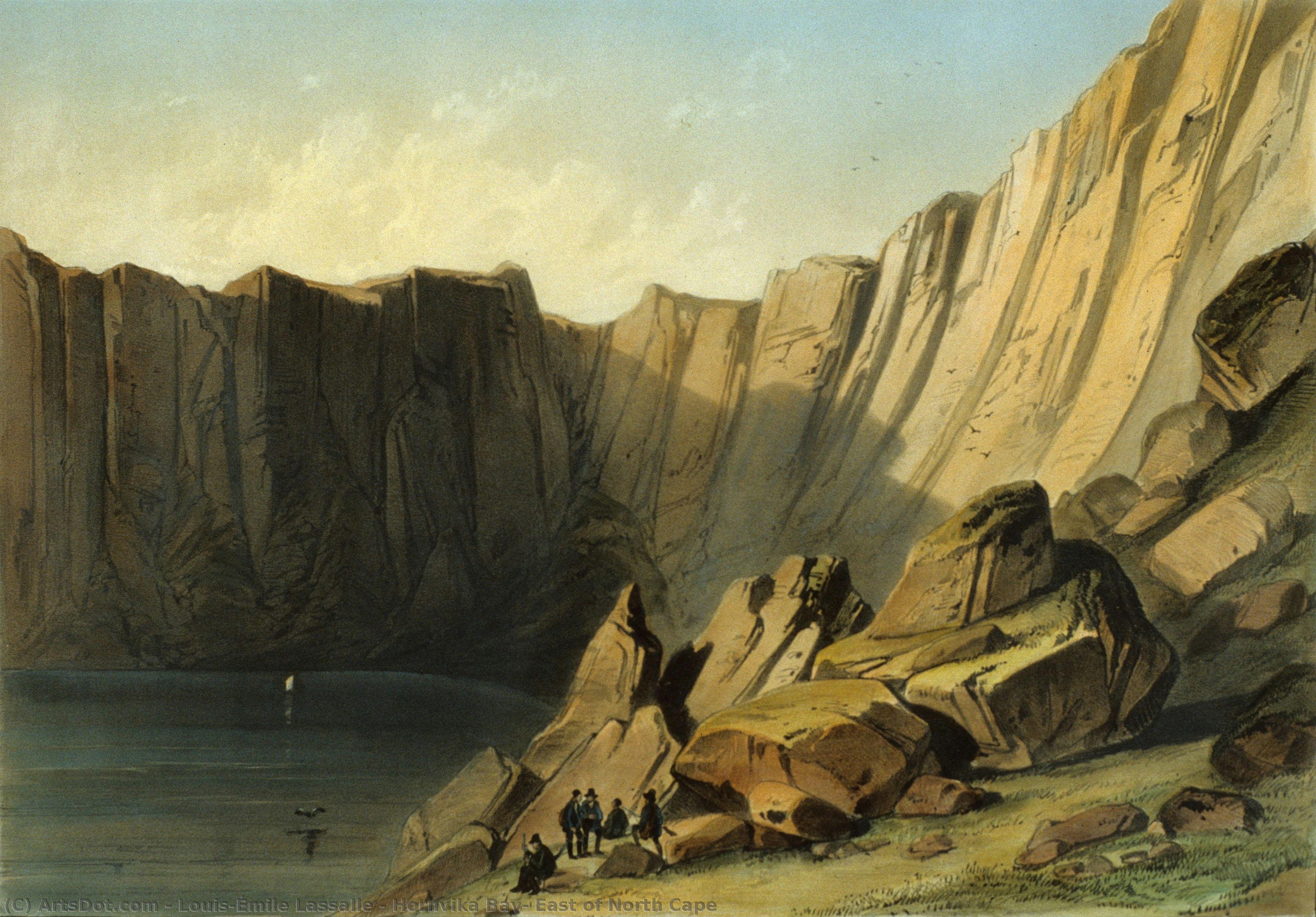 Hornvika Bay, East Of North Cape — Louis-émile Lassalle