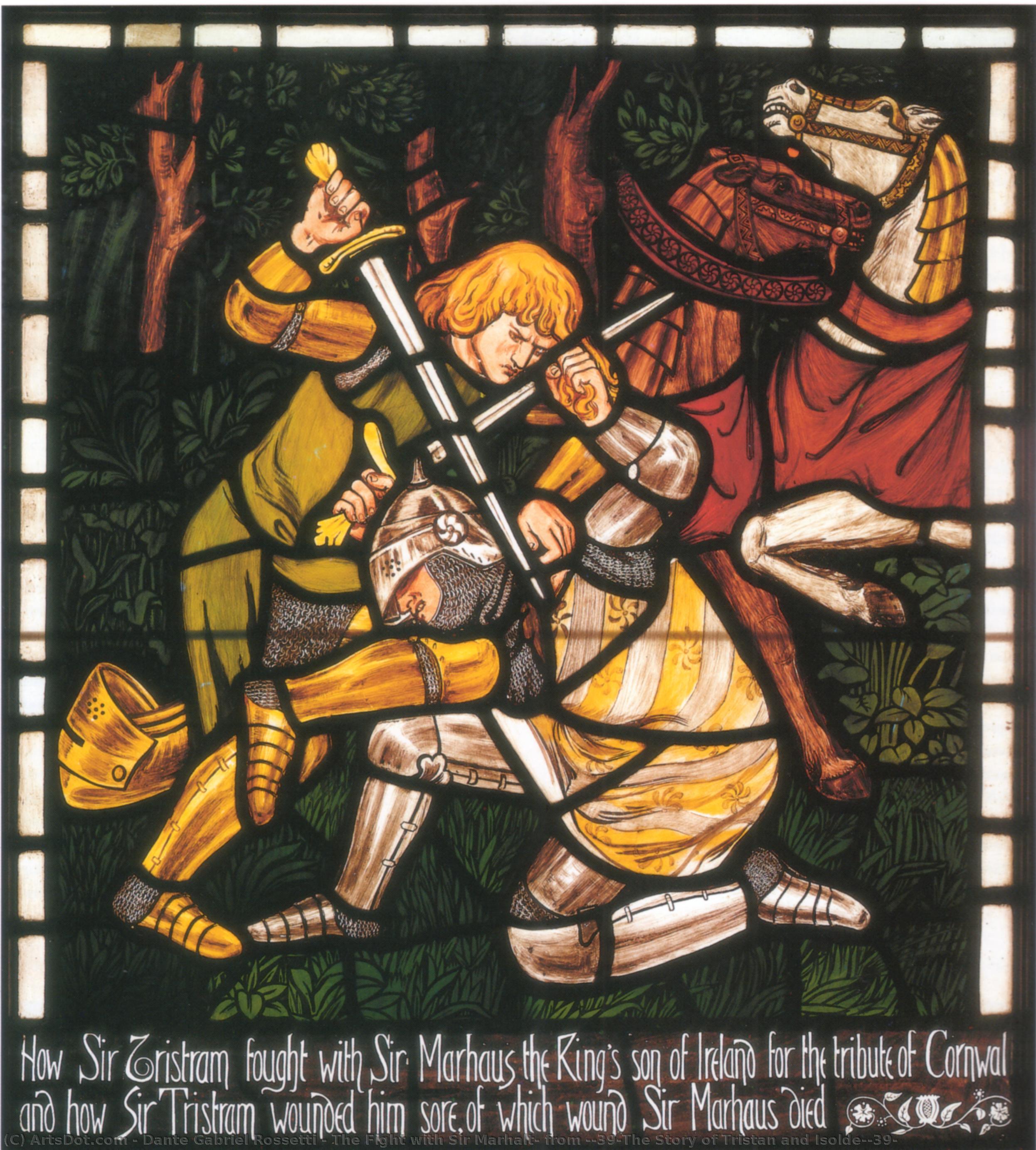 The Fight With Sir Marhalt, From 'the Story Of Tristan And Isolde' — Dante Gabriel Rossetti