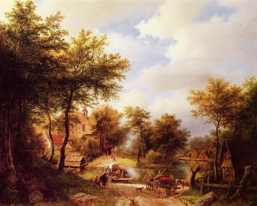 The Ferry Crossing — Barend Cornelis Koekkoek