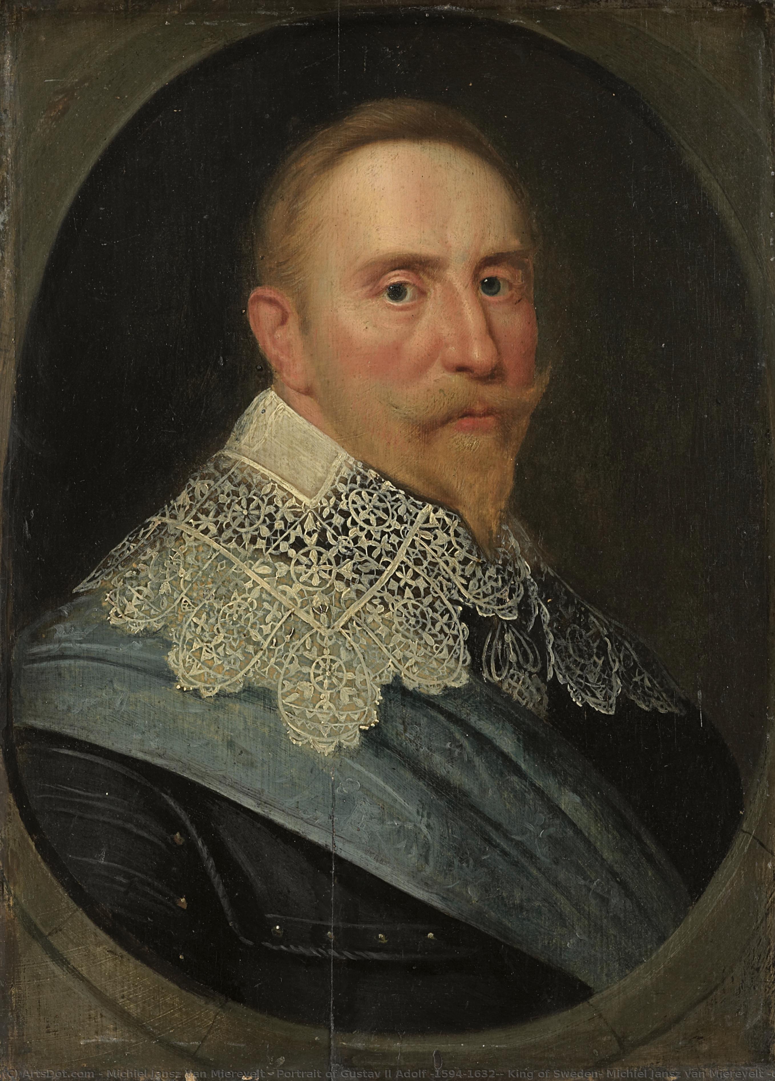 Portrait Of Gustav Ii Adolf (1594-1632), King Of Sweden, Michiel Jansz Van Mierevelt (copy After), In Or After C. 1633 — Michiel Jansz. Van Mierevelt