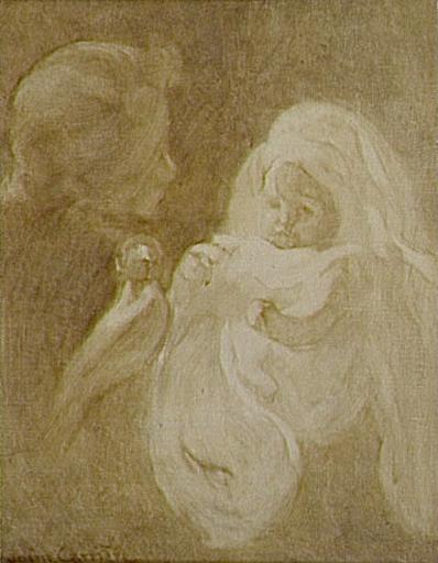 Le Hochet Scène Maternelle (titre Attribué) — Eugène Anatole Carrière