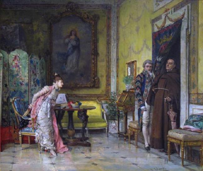 The Interrupted Reading — Vicente Palmaroli Y Gonzalez