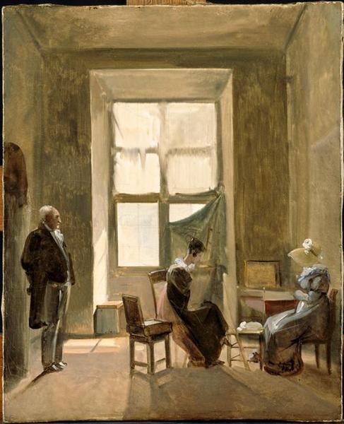 Léontine Peignant Dans L'atelier De Granet Au Louvre — François Marius Granet