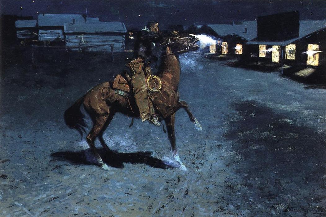 An Arguement With The Town Marshall — Frederic Remington