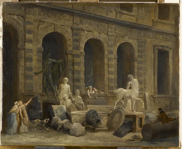 Le Dessinateur D'antiques Devant La Petite Galerie Du Louvre — Hubert Robert
