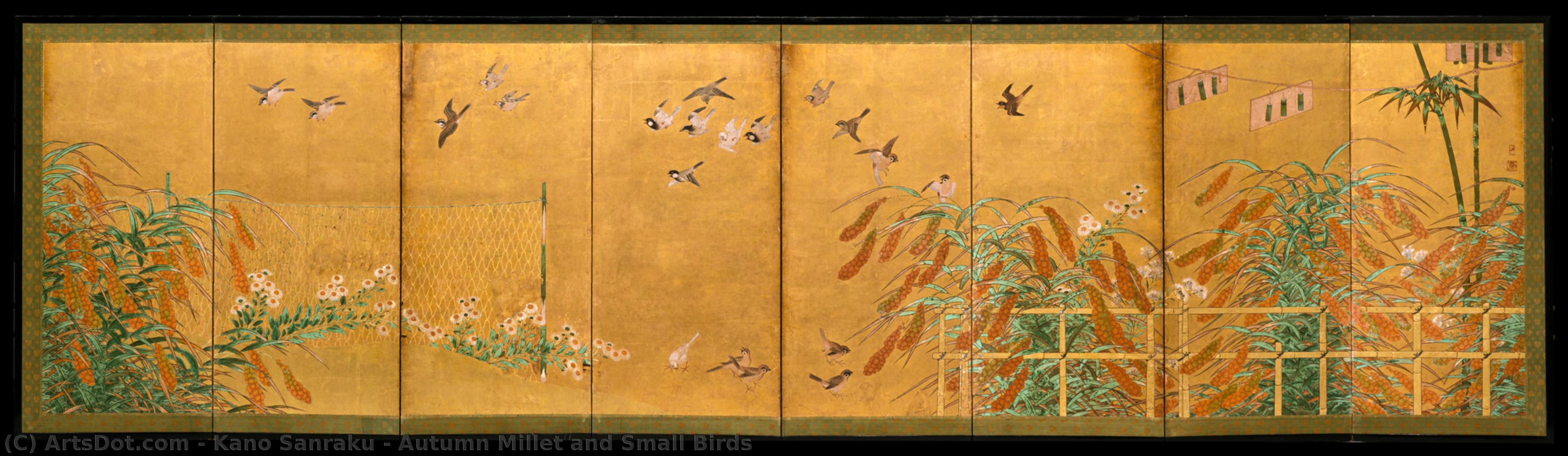 Autumn Millet And Small Birds — Kimura Heizō, Shūri, Mitsuyori