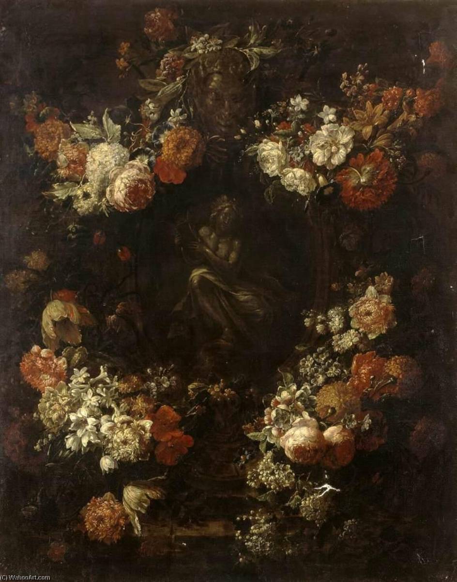 Apollo The Kithara Player Framed With A Garland Of Flowers — Gaspar Peeter The Younger Verbruggen