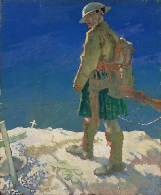 A Highlander Passing A Grave — Sir William Newenham Montague Orpen