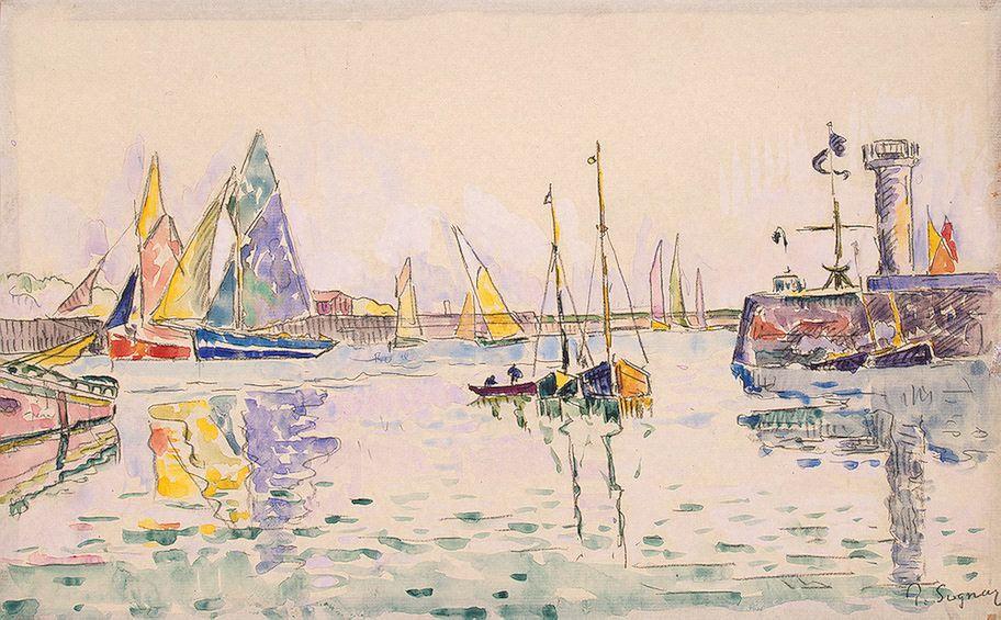 Sailboats In The Harbor Of Les Sables-d'olonne — Paul Signac
