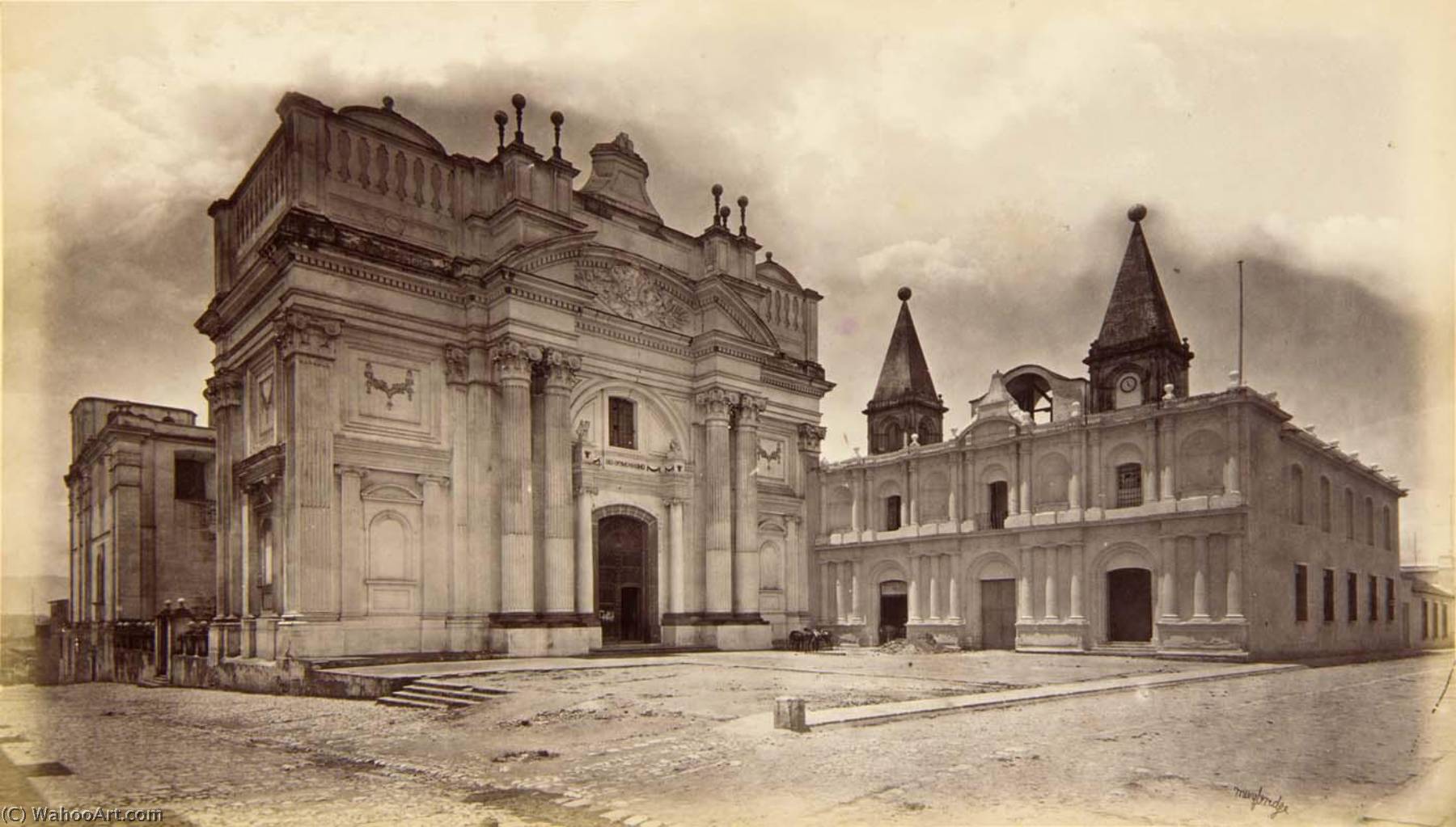 Church Of San Francisco, And Post Office, Guatemala — Eadweard J Muybridge