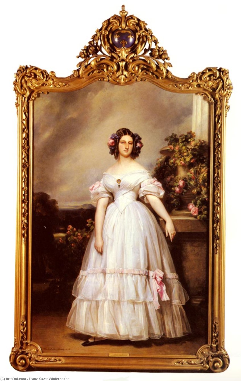 A Full-length Portrait Of H.r.h Princess Marie-clementine Of Orleans — Franz Xavier Winterhalter