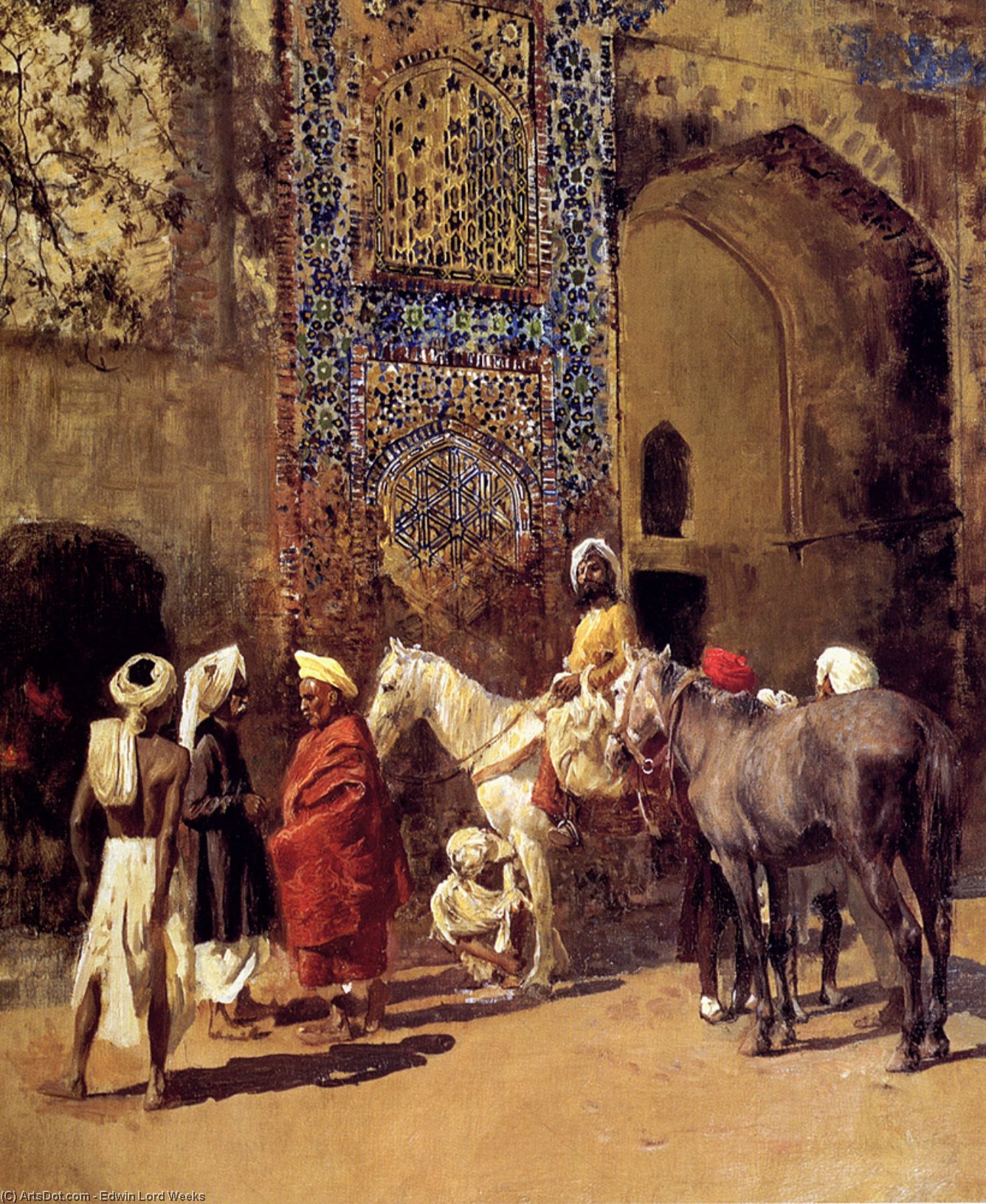 Blue-tiled Mosque At Delhi, India — Edwin Lord Viks